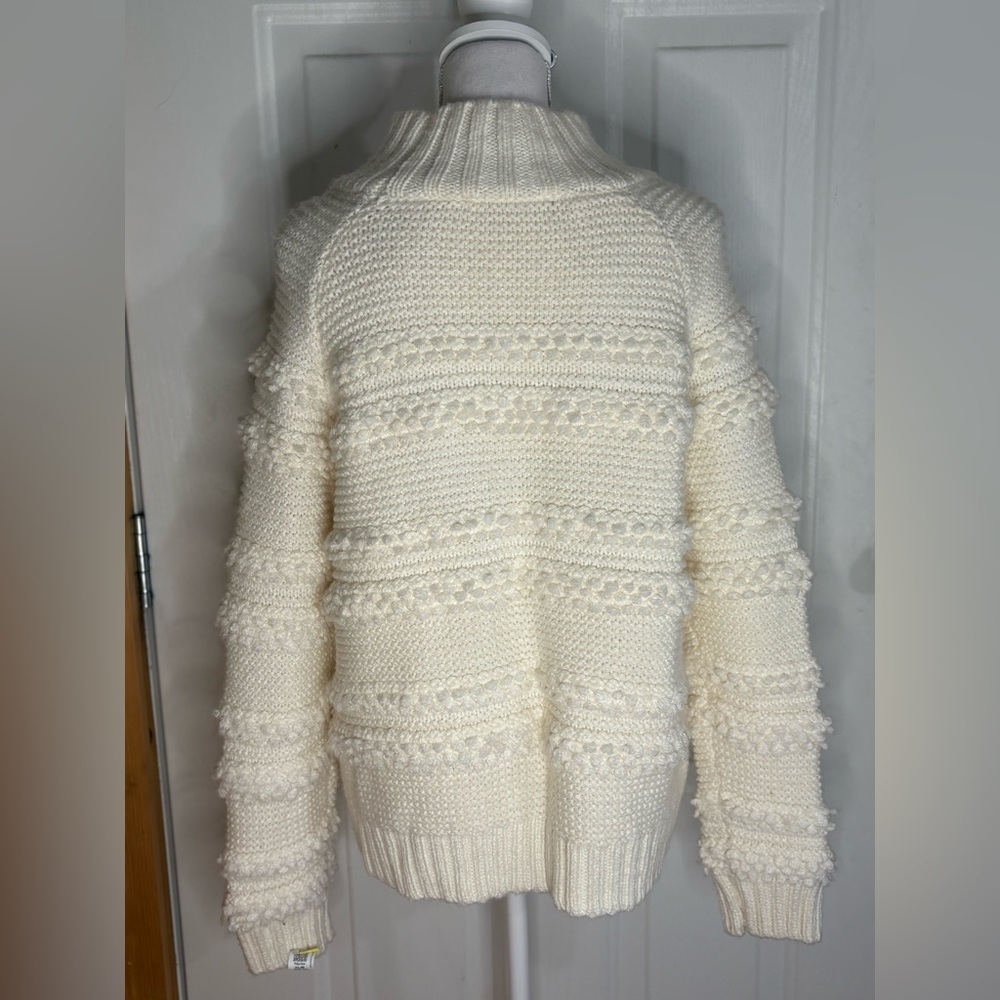 Magaschioni Creme Cable Knit Popcorn Sweater Size Large - Picture 4 of 10